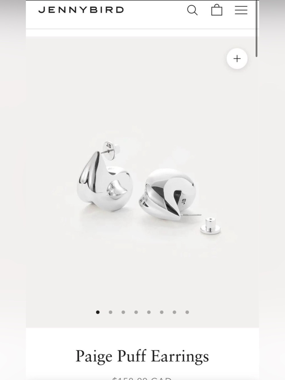 Jenny Bird Silver Paige Puff Sculpted Stud Earrings
